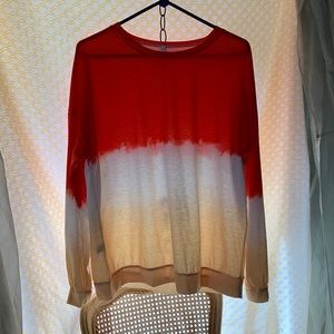EUC-Sweatshirt-Tie Dye-Orange/White/Yellow-Large